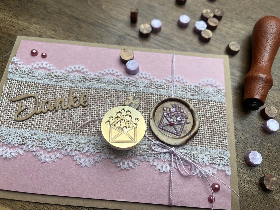 Miniaturbild: Siegelstempel Briefumschlag, Brief mit Herzen