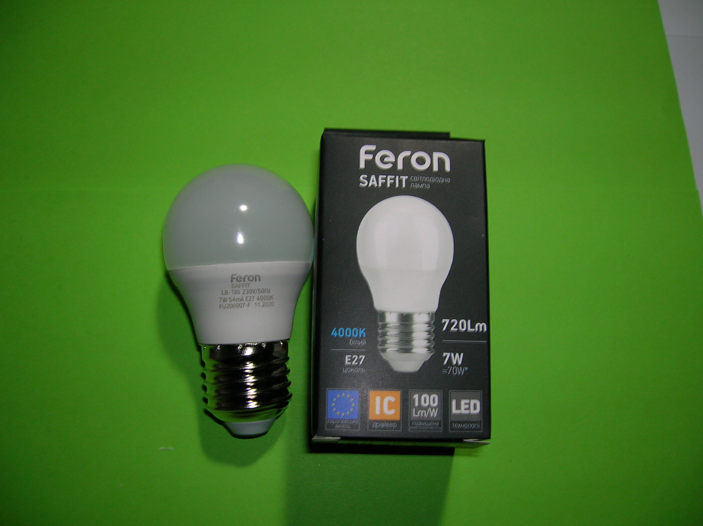 Електрична лампа Feron LB-195 G45 куля 7W 720Lm Е27 4000К