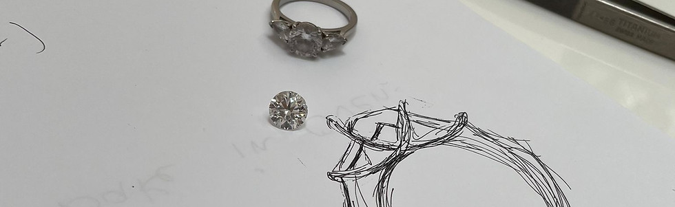Hand drawn jewellery design for our bespoke service