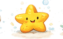 Circle Time: "Icon of a happy, smiling yellow starfish sitting on the sand with a friendly face."