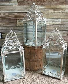 19" tall decorative shabby lanterns-