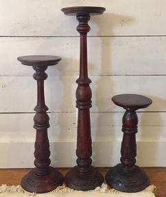 Tall Wood Candlesticks