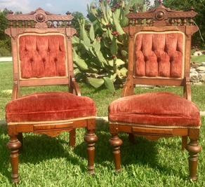 Charlotte" TerraCotta Eastlake Chairs