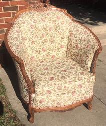 "Ophelia" Pink Floral Antique Chair