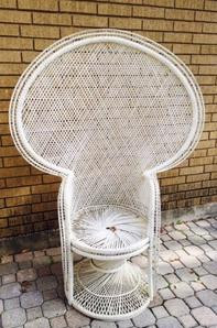 "Orchid" White Wicker Peacock Chair