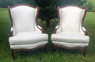 "Magnolia" White Wingback Chairs