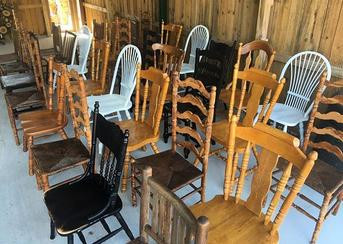 Mismatched wooden chairs