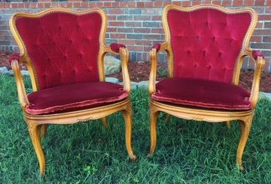 "Rosalee" Red Cane Bottom Chairs