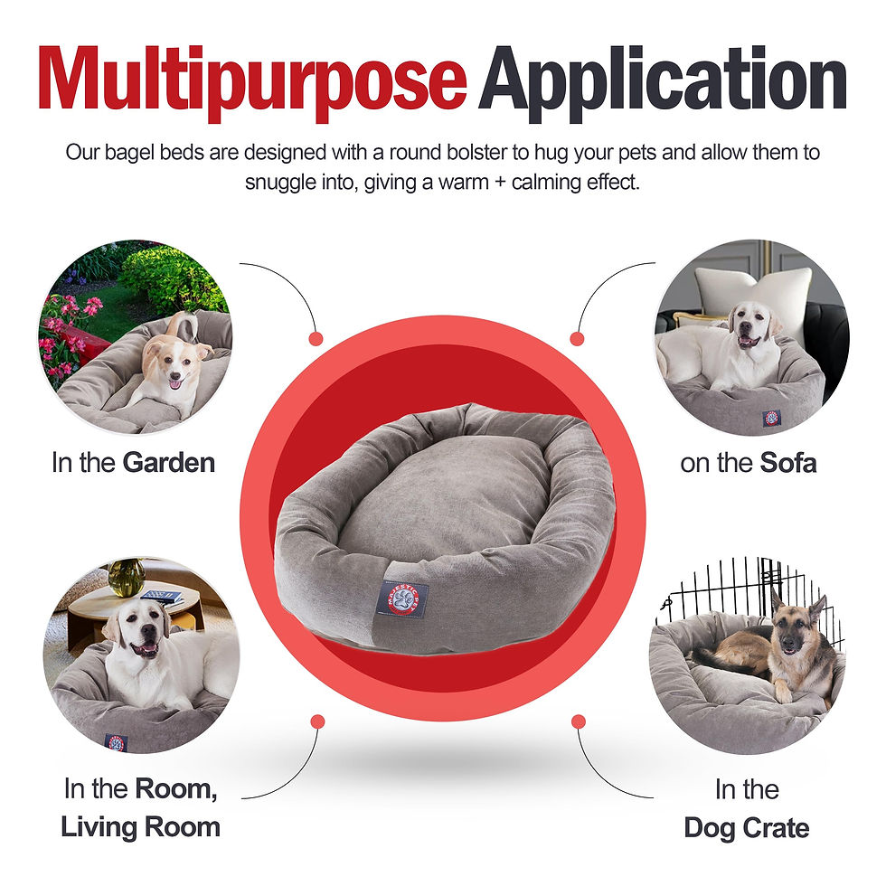 Thumbnail: Majestic Pet 52 Inch Micro Velvet Calming Dog Bed Washable – Cozy Soft Round Dog