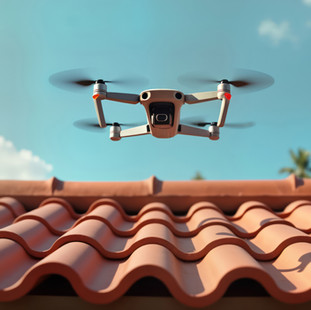 Drone inspection a tile roof