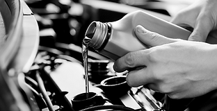 A mechanic carrying out a service on a vehicle