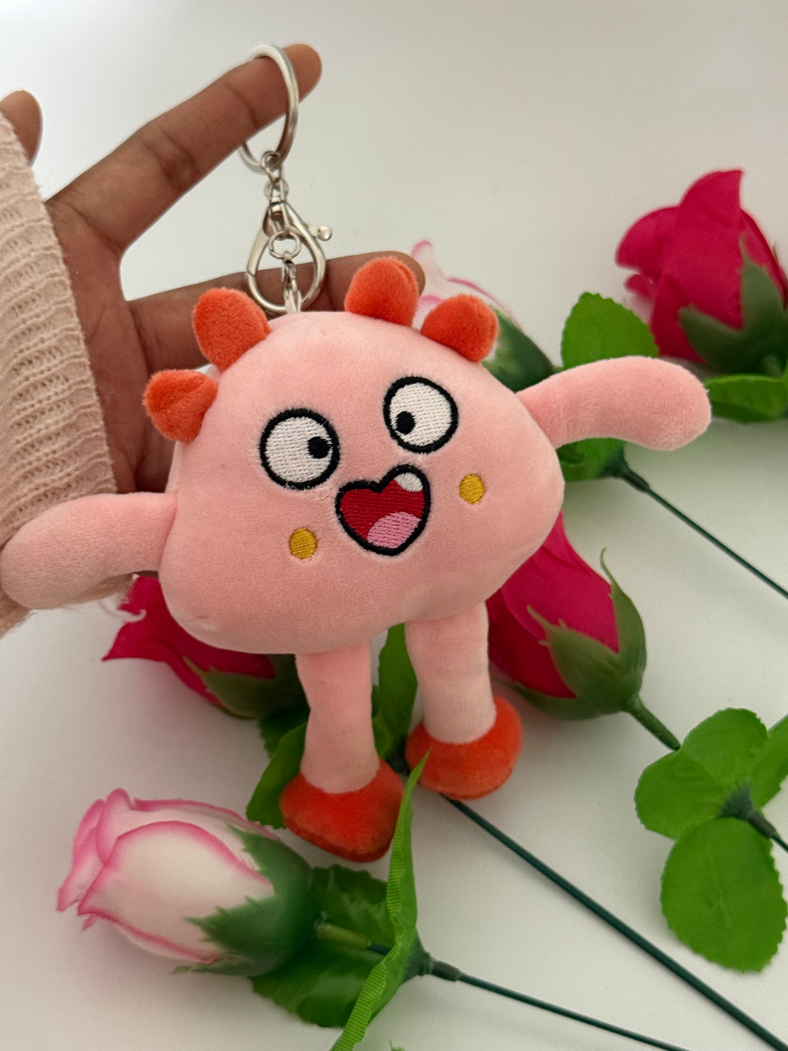Peachy Axolotl Plush Keycharm