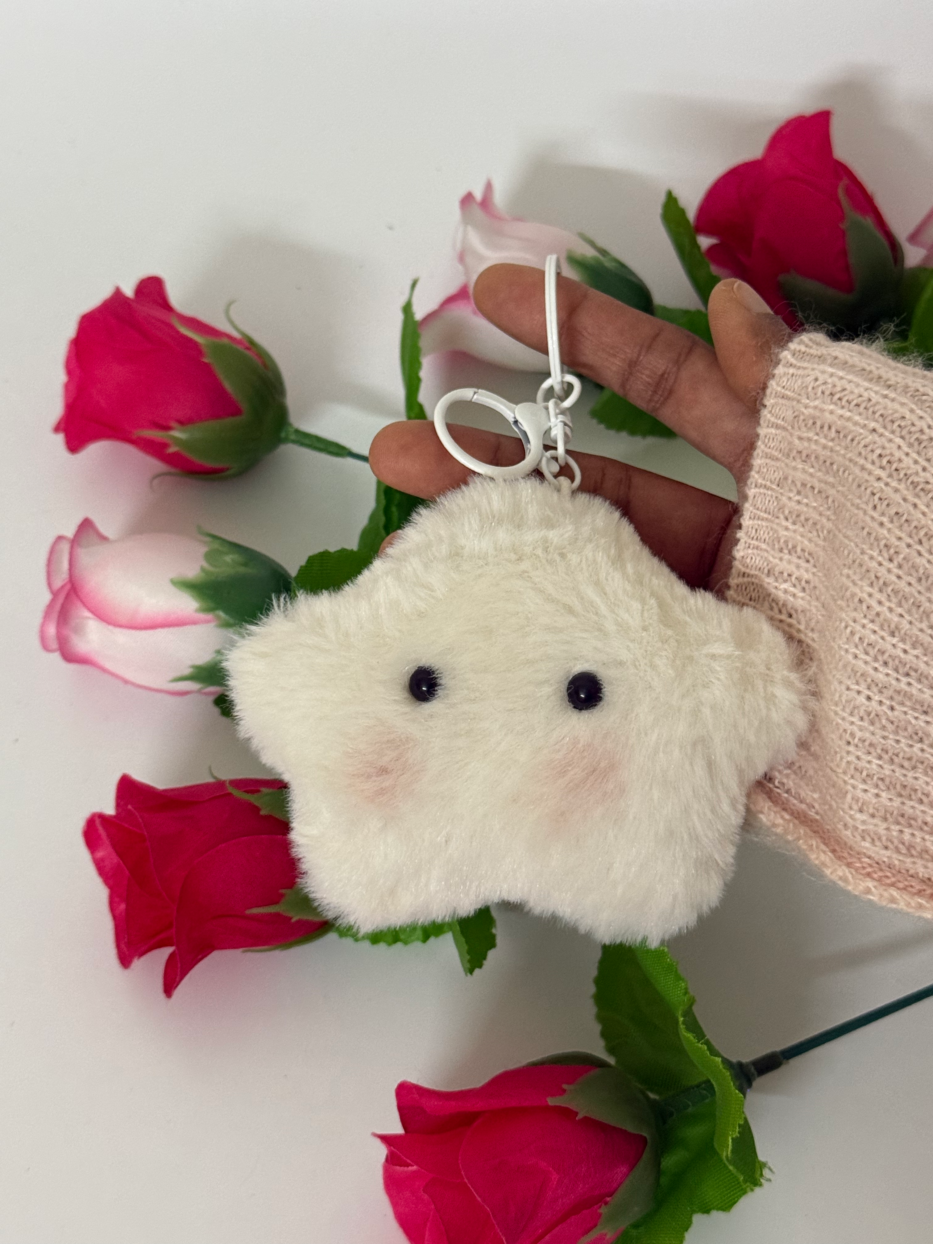 White Star Plush Keycharm