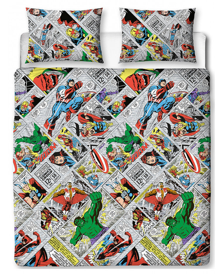 Thumbnail: Marvel Comics Retro Duvet Cover Set - Rotary Design