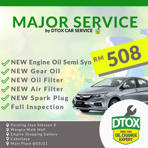 Major Service Package For Honda DTOX Car Service