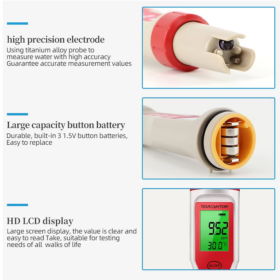 Miniatura: 4 in 1 Digital PH EC Meter LCD Tester Pocket Hydroponics Aquarium Water Test Pen