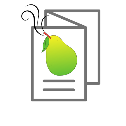 Flyer mit Birnenduft