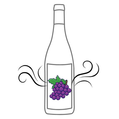 Weinflasche mit Traubenduft