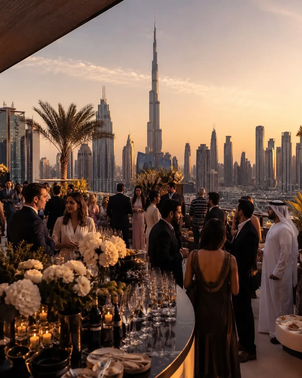Premium Dubai event showcasing corporate networking, brand activations, launch parties, hospitality experiences, event marketing, content production and event management services.