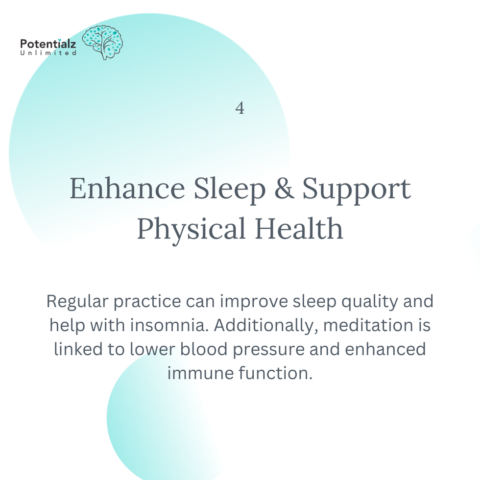 Science Backed Benefits of Meditation - Slide 4 - Enhance Sleep & Support Physical Health