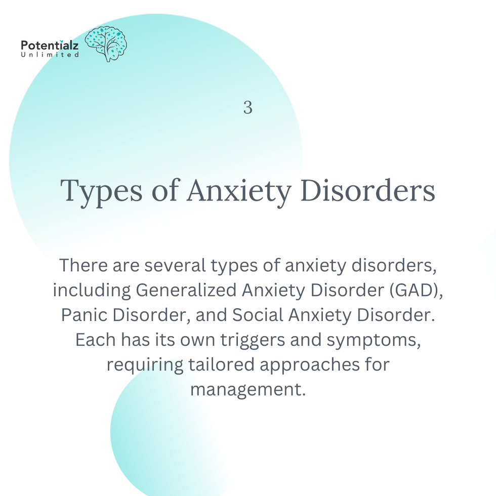 Understanding Anxiety - Slide 3 - Types of Anxiety Disorders