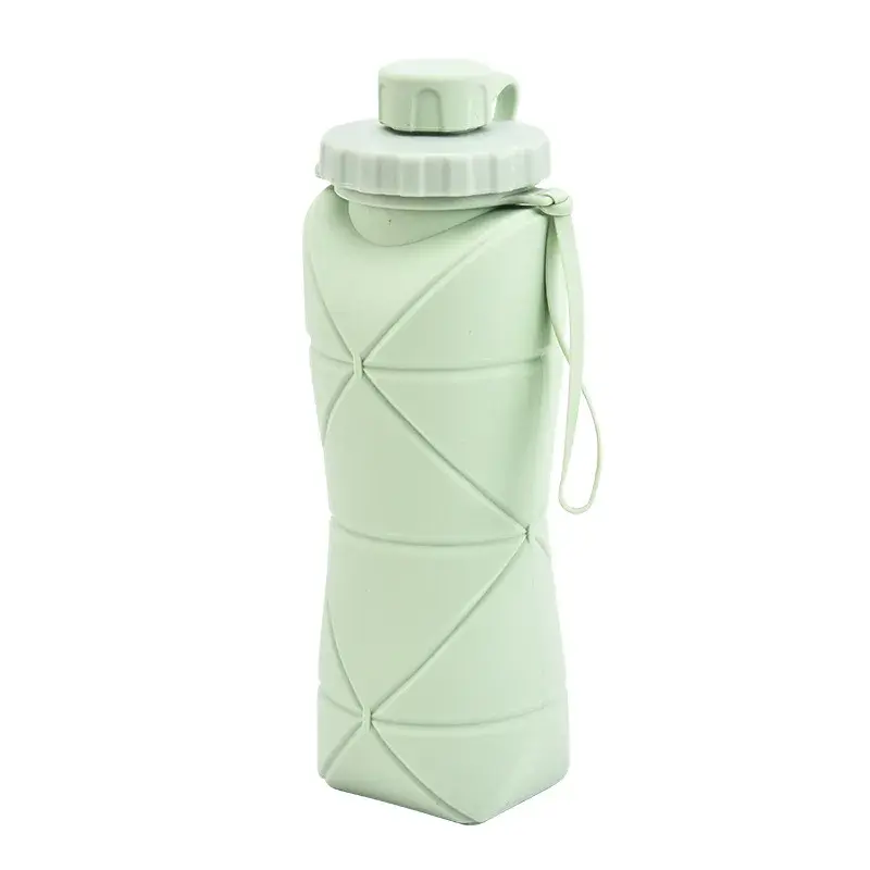 Thumbnail: Collapsible Portable Foldable Water Bottles Silicone Leak Proof With Metal Clip