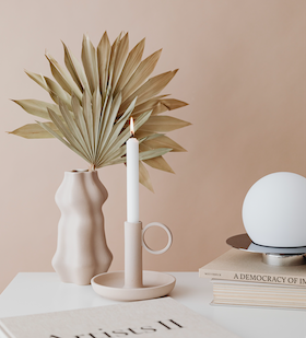 Jesmonite vase, bougeoir tendance