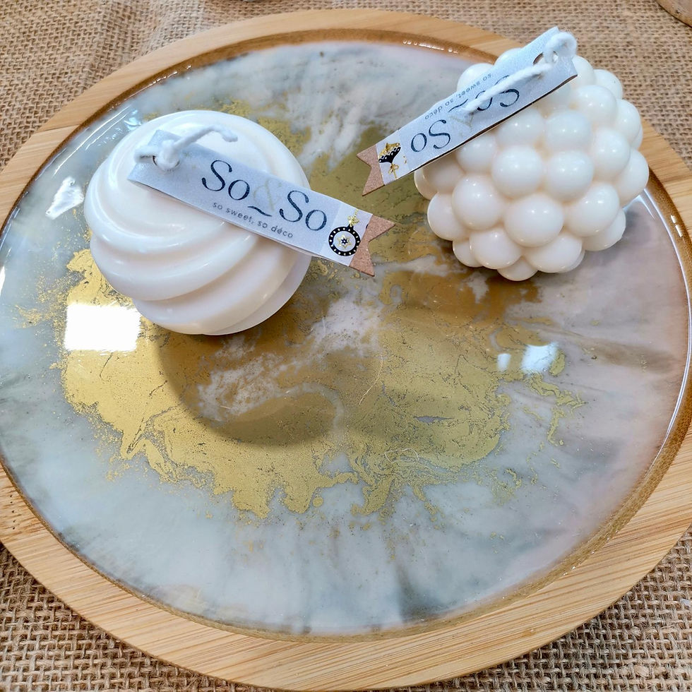 Miniature : Bougie déco sculptée boule - So&So