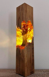  lampe resine epoxy et bois 