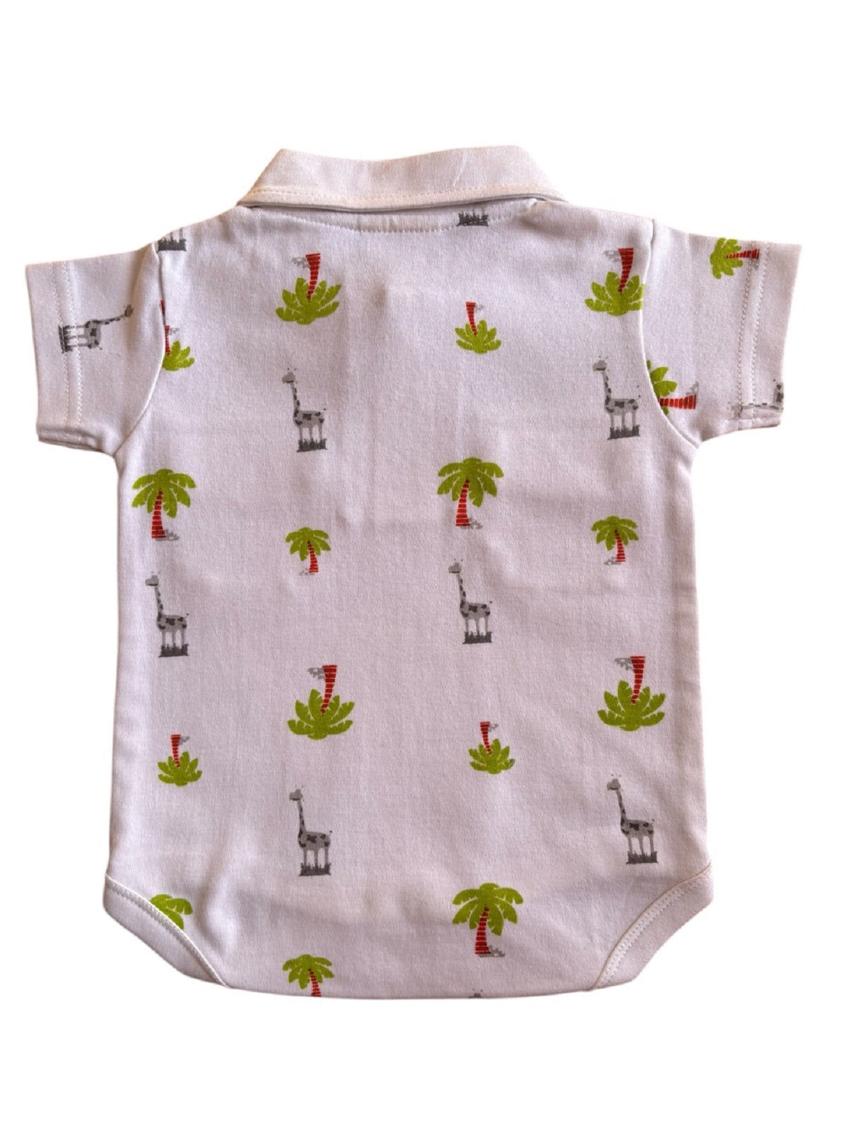 Body Para Bebé Con Diseño De Palmeras Y Jirafas, en Manga Corta