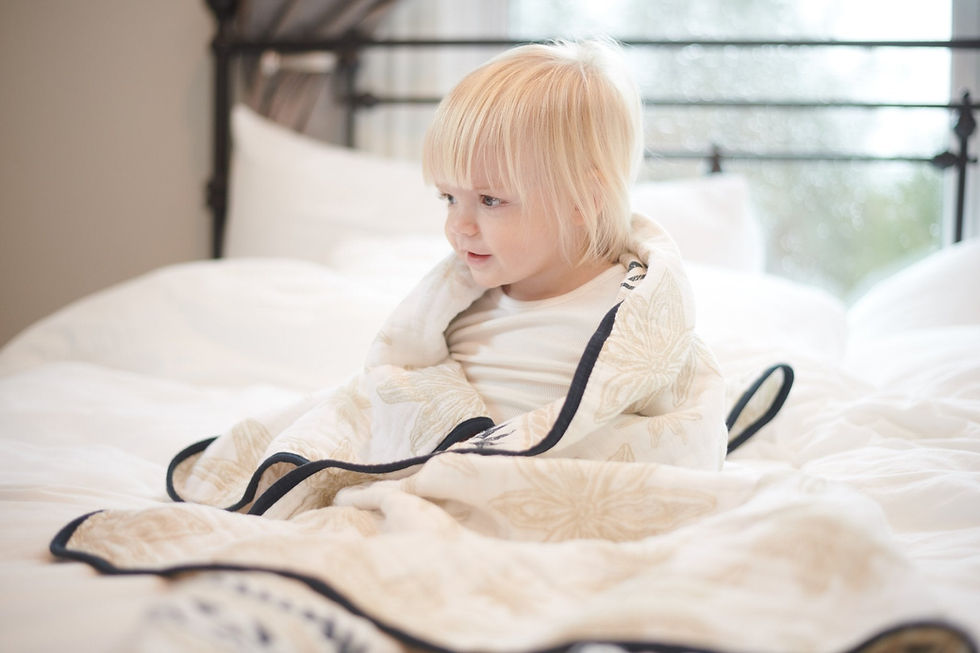 Thumbnail: Pyramid and Boho Fields Cotton Muslin Newcastle Blanket