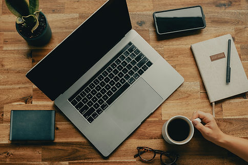 a laptop at a home work space 
