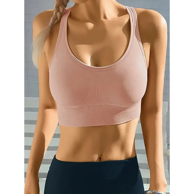Thumbnail: Sports Seamless Comfy & Breathable Push Up Yoga Tank Bra@W4