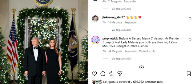 La sobria postal de Trump y Melania que desató comentarios