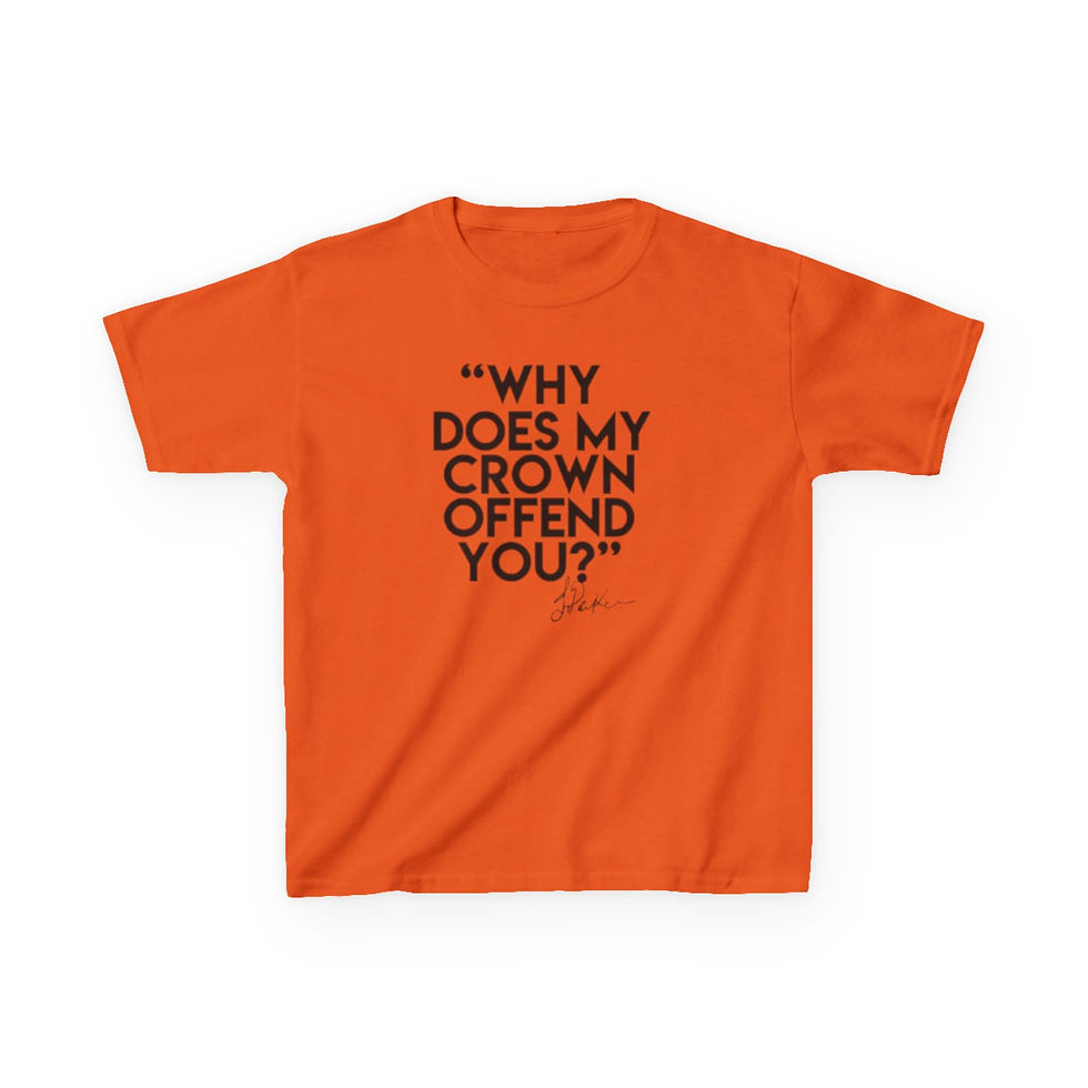 Thumbnail: "WHY DOES MY CROWN OFFEND YOU?" Essential Kids Tee