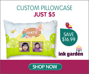 Ink Garden: Custom Photo Pillowcase For $5 + Shipping!