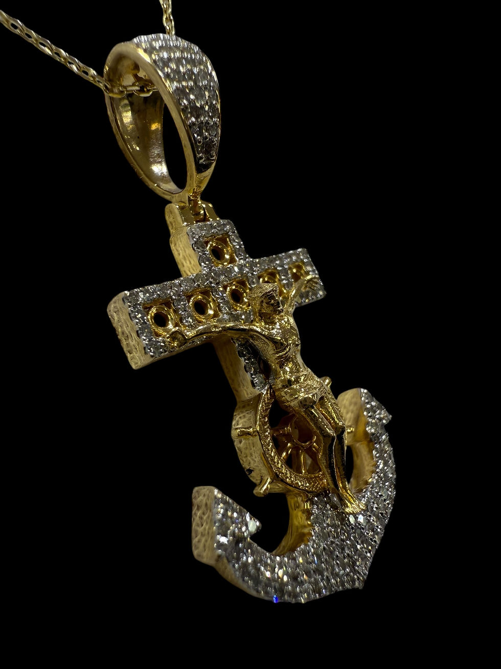 Thumbnail: Anchor Cross Diamond Pendant