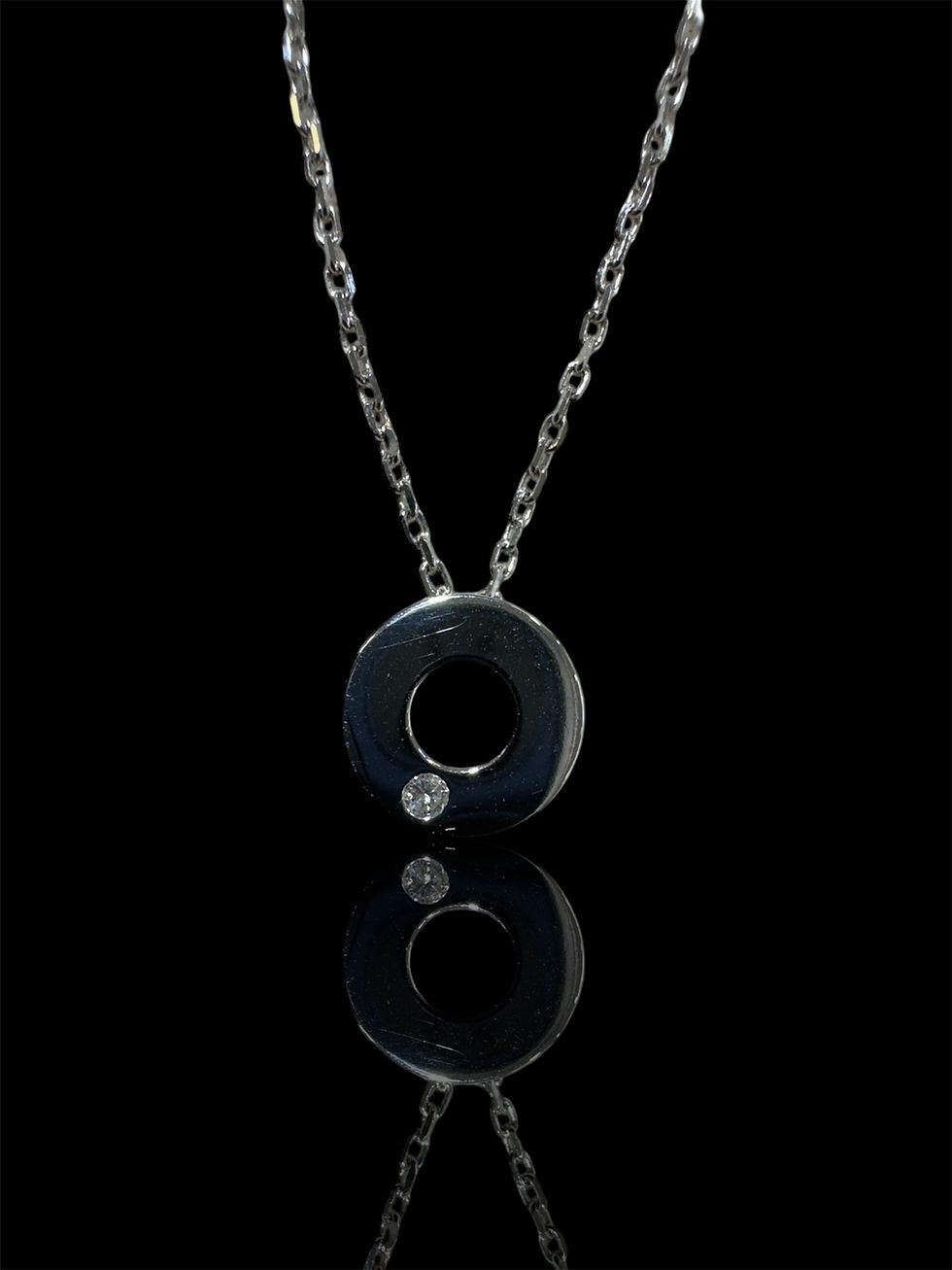 Thumbnail: Circle Single Stone Necklace