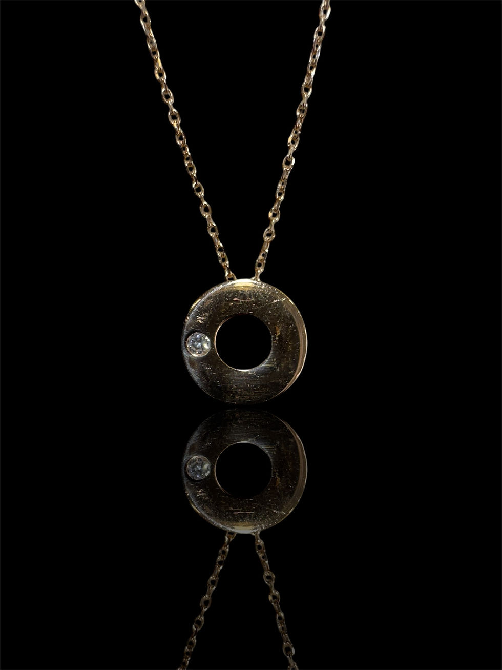 Thumbnail: Circle Single Stone Necklace
