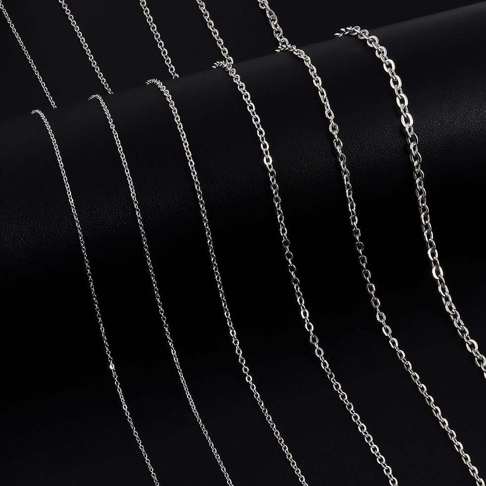 Thumbnail: Width 1.2/1.5/2/2.5/3mm Stainless Steel Rolo Chain Cross Necklaces For Women Men