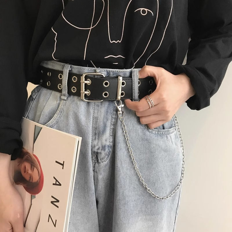 Thumbnail: Fashion Alloy Women Belts Chain Luxury for Genuine Leather New Style Pin Buckle 
