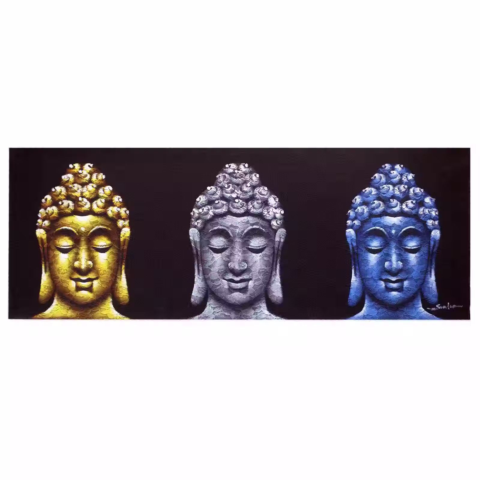 Buddha Painting - Blue Face Abstract