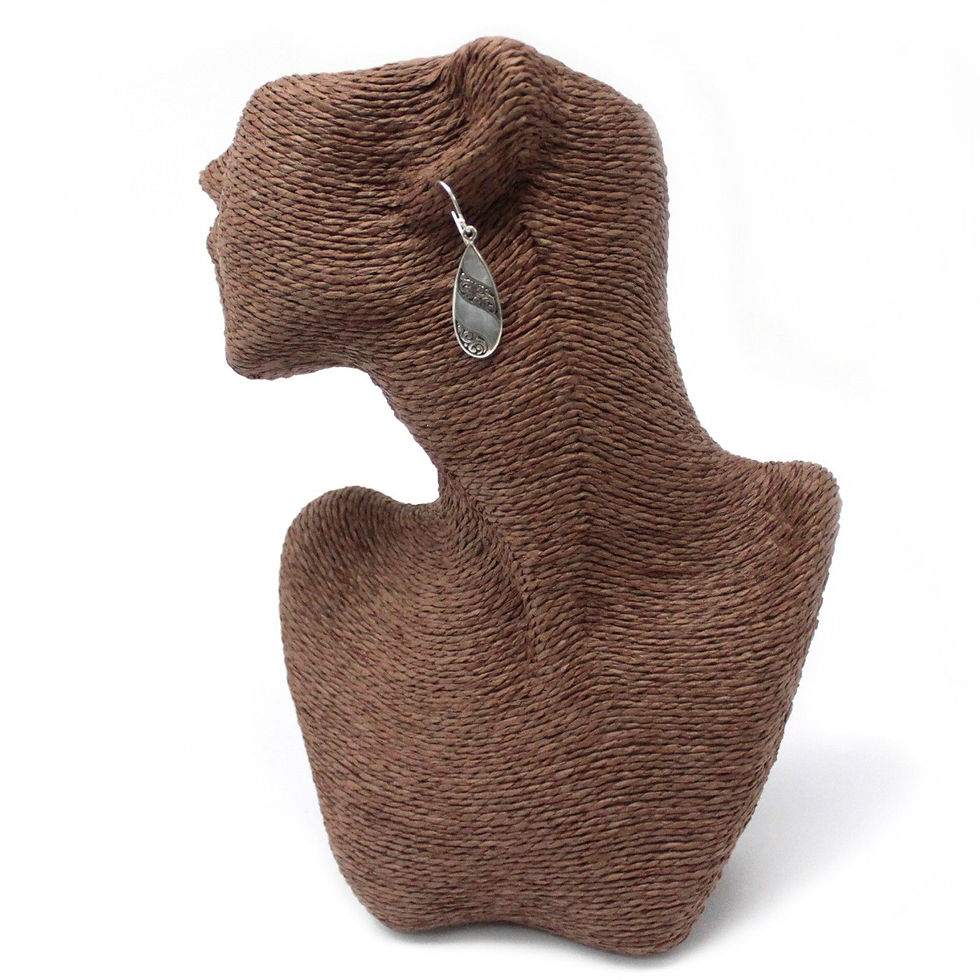 Thumbnail: Shell & Silver Earrings - Teardrop- MOP