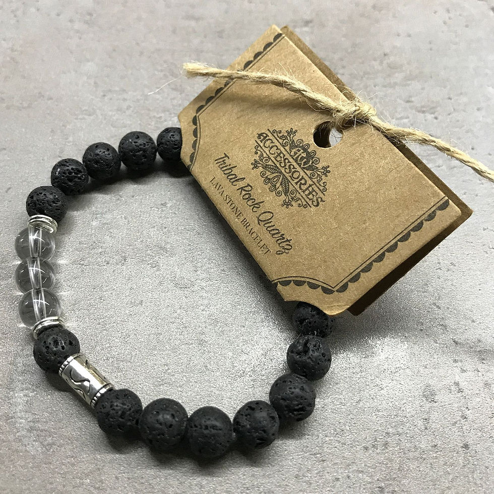 Thumbnail: Lava Stone Bracelet - Axe-head Carnelian