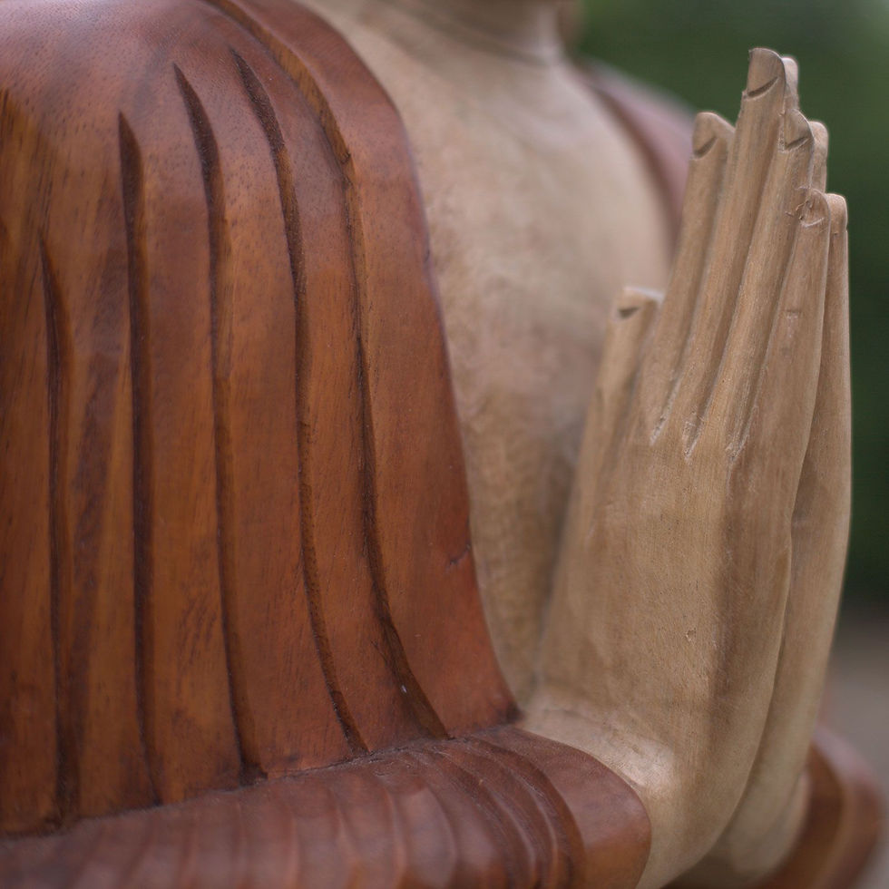 Thumbnail: Hand Carved Buddha Statue - 60cm Two Hands