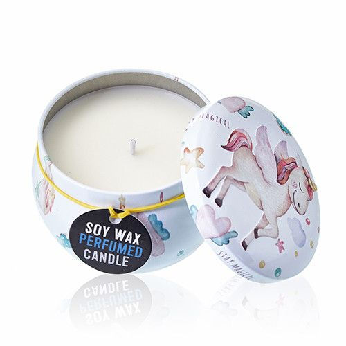 Thumbnail: Art Tin Candle - Assorted Design - Unicorns - Moonstone