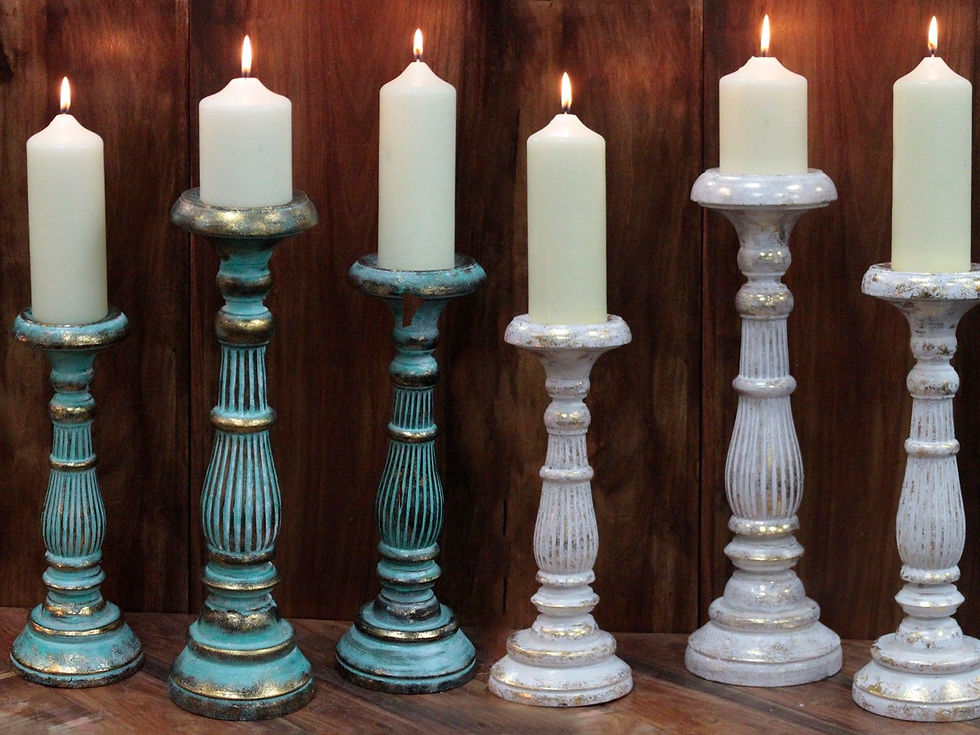 Thumbnail: Large Candle Stand - Turquois Gold