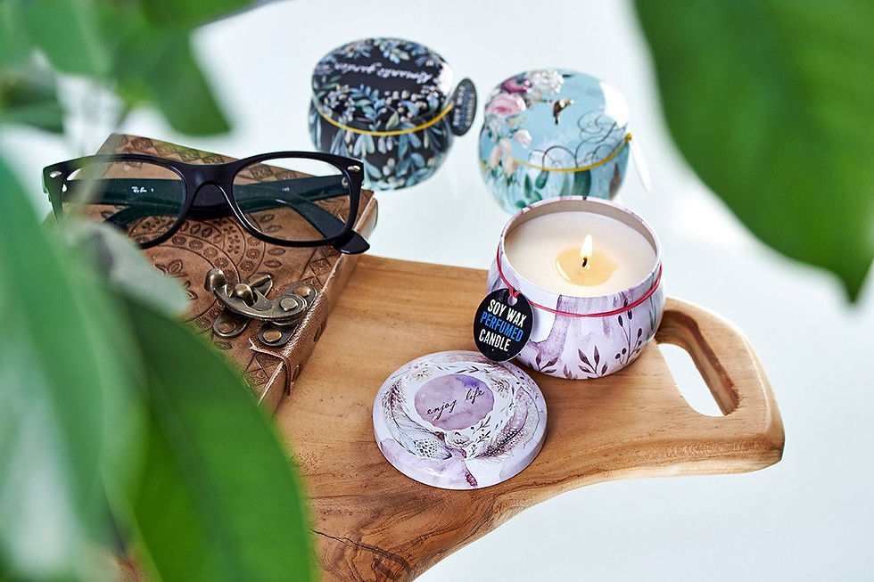 Thumbnail: Art Tin Candle - Assorted Design - Romantic Garden - Tea & Rose
