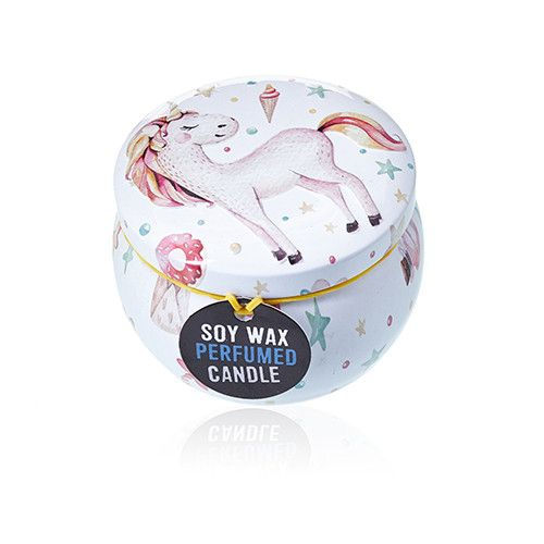 Thumbnail: Art Tin Candle - Assorted Design - Unicorns - Moonstone
