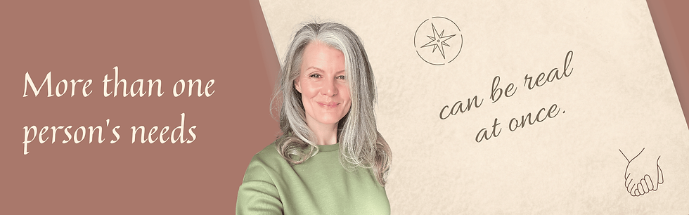 Smiling woman with gray hair on a split green-cream background. Text: "When the body stays on alert, life can feel harder than it needs to."